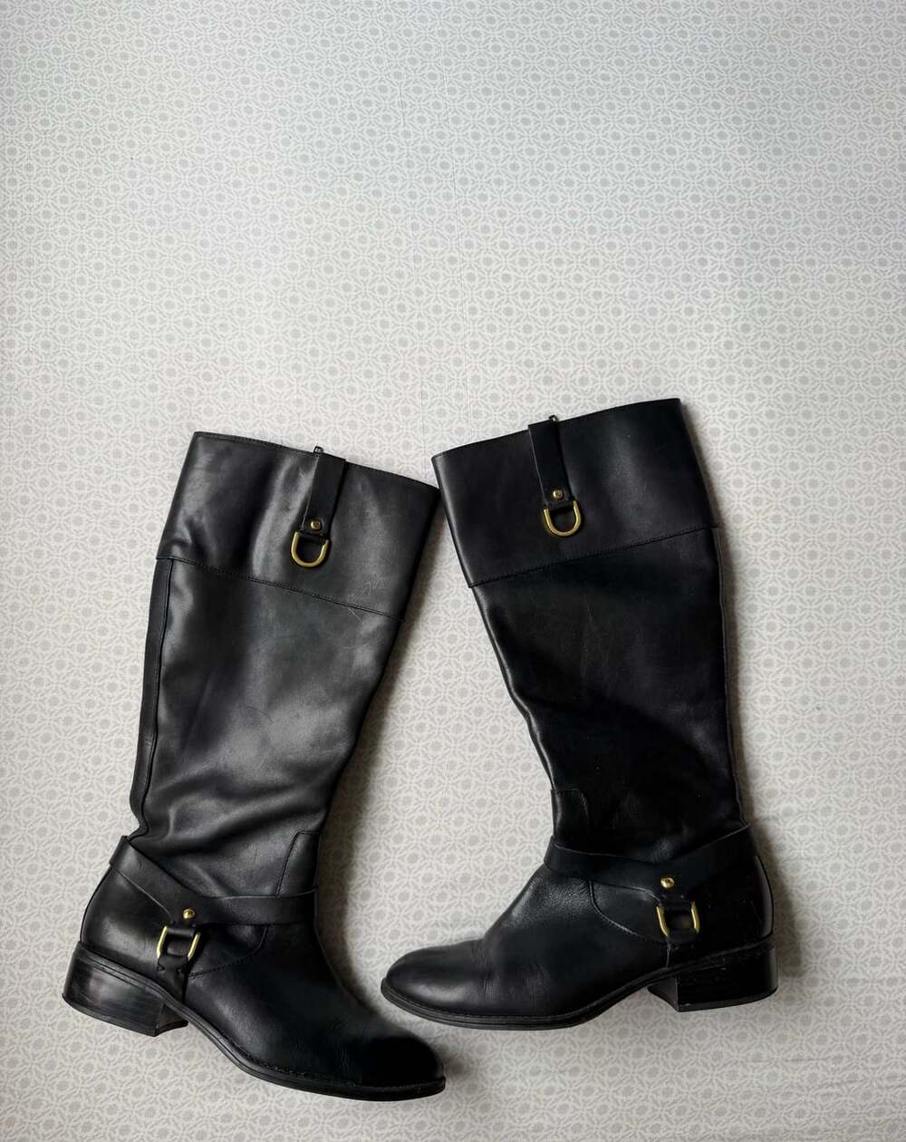 Lauren Ralph Lauren Mesa Black Leather Riding Boots